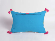 Load image into Gallery viewer, Embroidered pillow cover, multicoloured, handmade, bohemian, 14X21 inches
