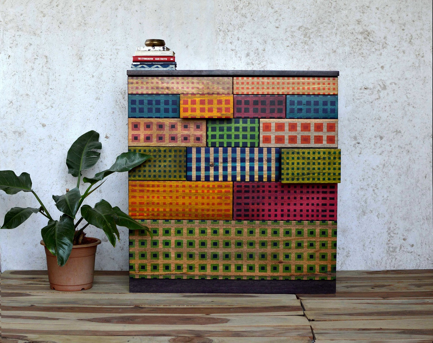 madras checks inspired chats of drawers