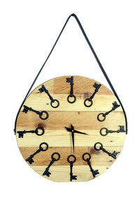 Natural Wood Key Clock