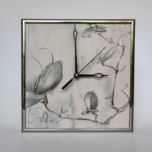 Load image into Gallery viewer, Silver tile and metal clock