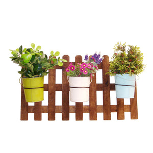 Wall Planter - Lacquered Wood and Painted Metal