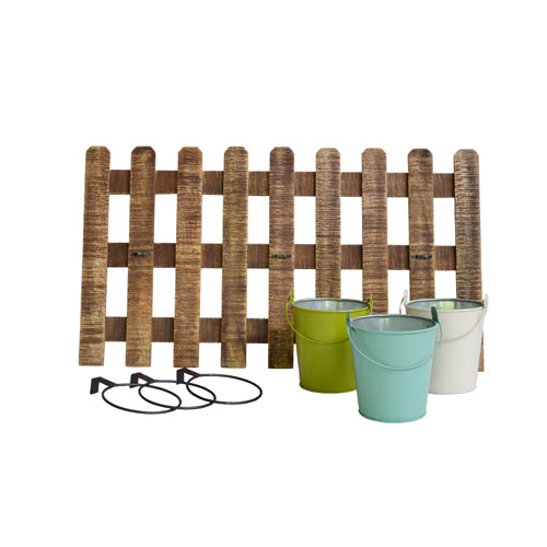 Wall Planter - Lacquered Wood and Painted Metal