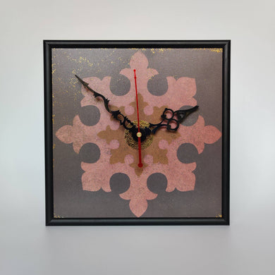 Snowflake design tiled clock