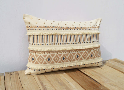 Cream colour pillow cover, embroidered II