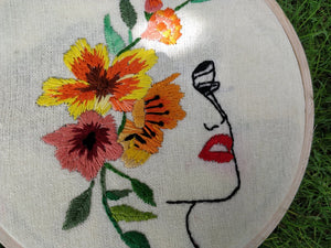 Let your mind flourish - Hand embroidered hoopart
