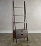 Ladder Design Bookcase With 2 Drawer Espresso Walnut Finish