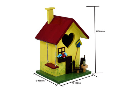 Beautifully Designed Yellow Birdhouse with swing