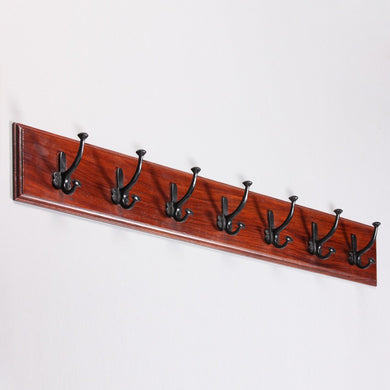 Classy Wall Hanger with 7 Hanger in Honey Finish