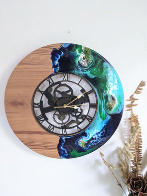 Resin and ocean theme 3d clock