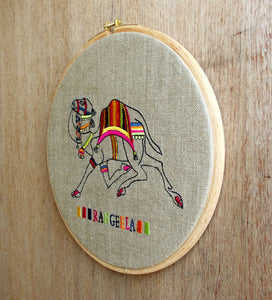 Camel embroidery Hoop art