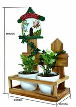 Load image into Gallery viewer, Wooden Hand painted Welcome House with Creeper Fence Planter