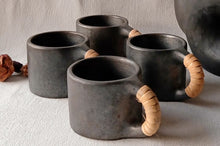 Load image into Gallery viewer, Longpi Black Pottery Tea Cups Pair