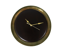 Load image into Gallery viewer, Aevum Wood and Brass Wall Clock - Brown &amp; Gold